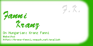 fanni kranz business card